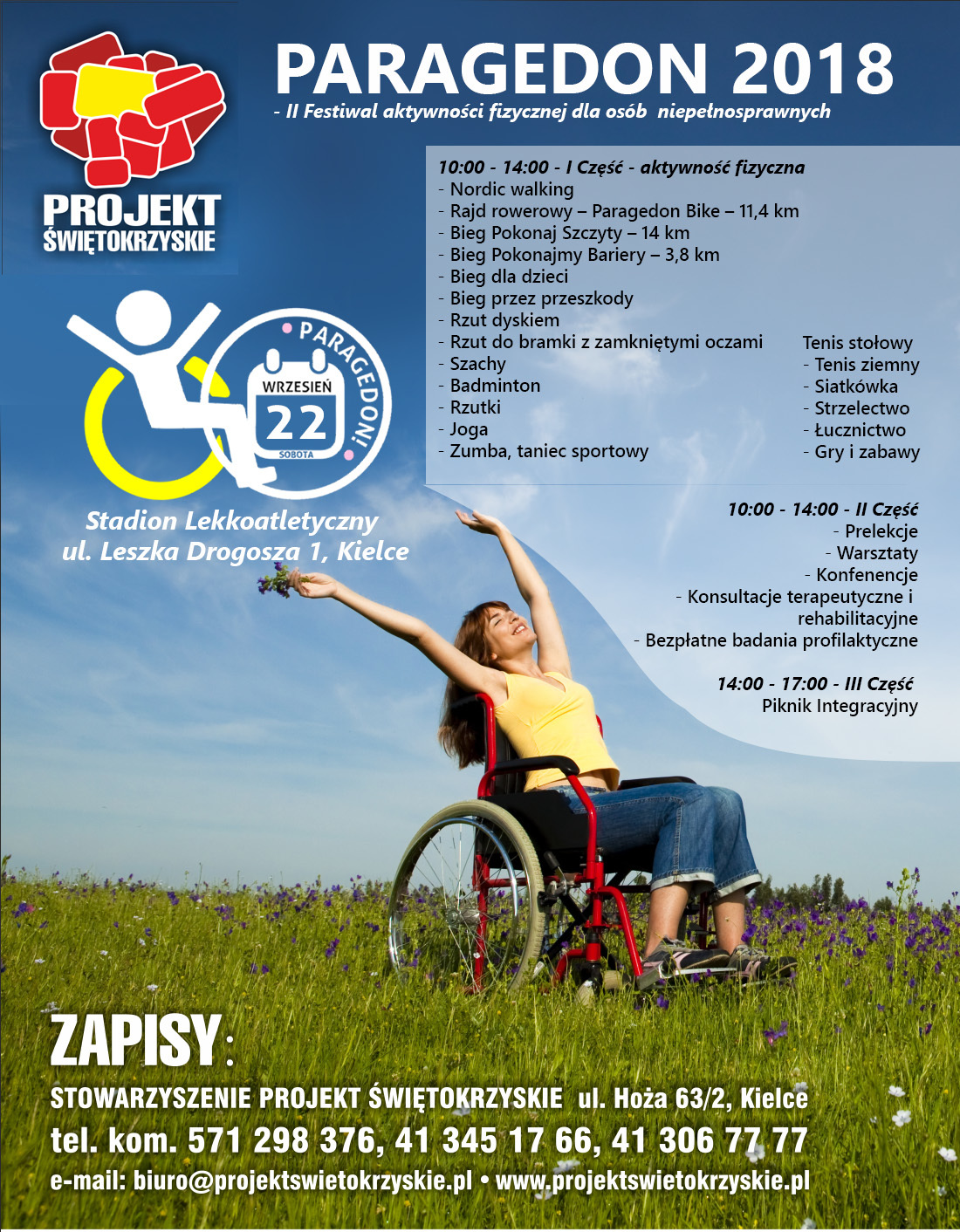 Paragedon 2018 - II festiwal aktywności fizycznej dla osób niepełnosprawnych