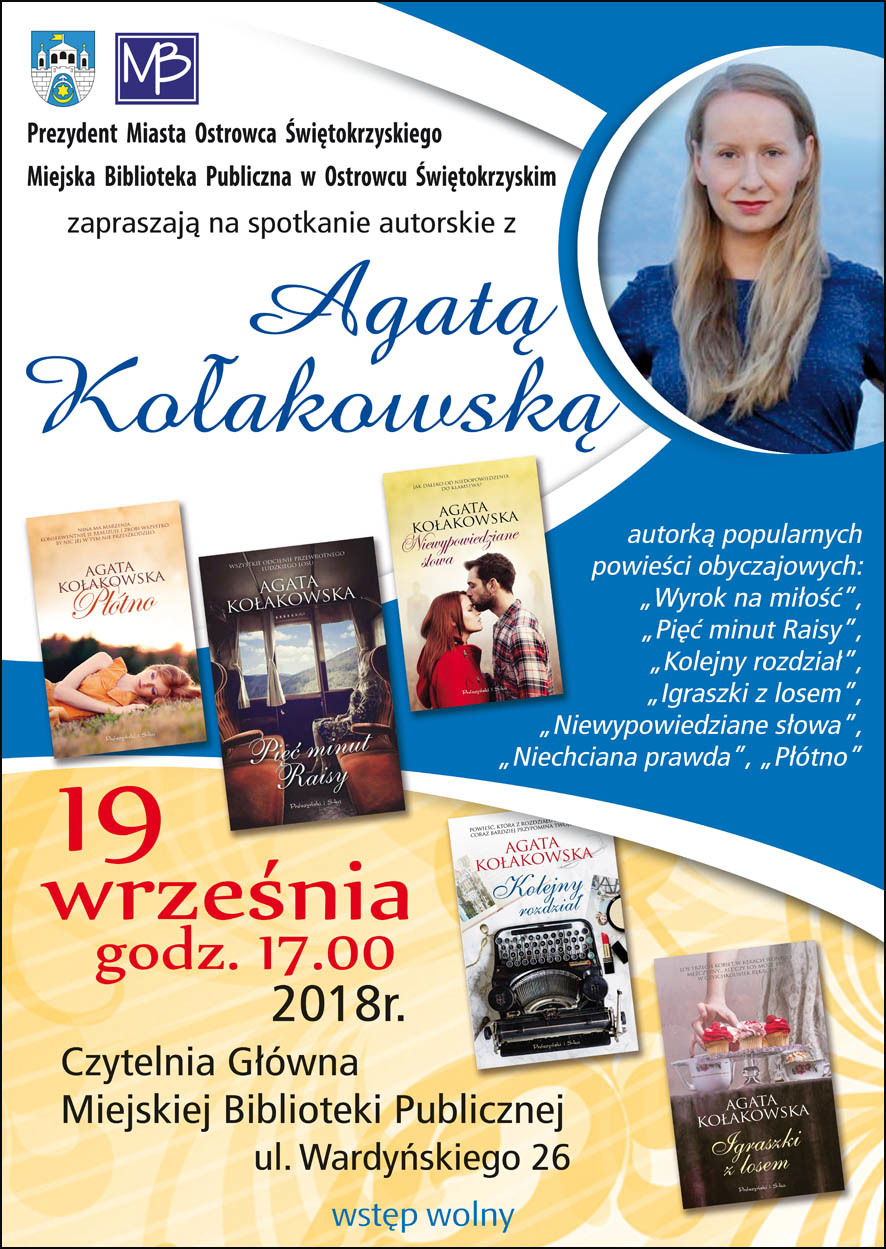 Spotkanie autorskie z Agatą Kołakowską w Ostrowcu Świętokrzyskim
