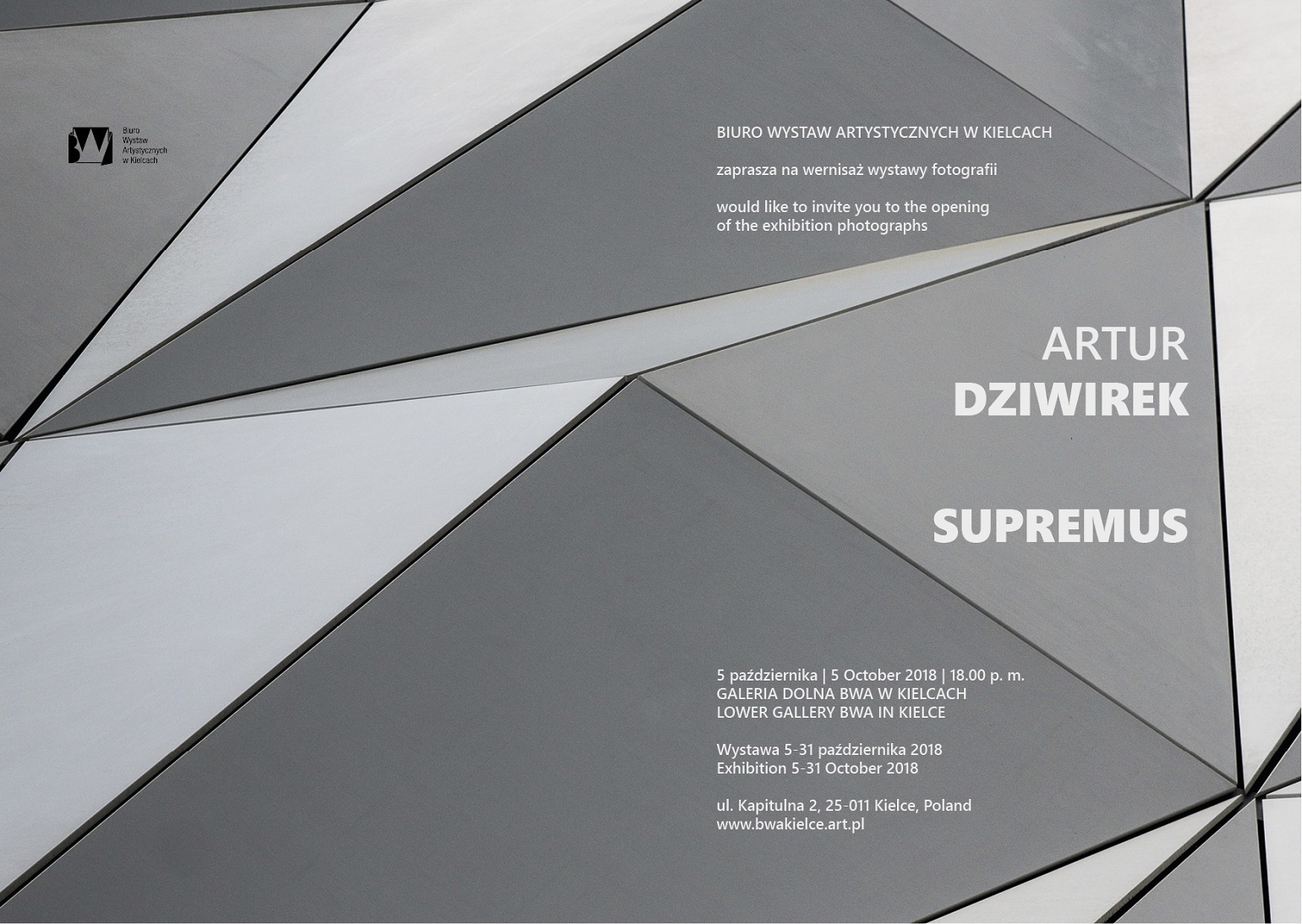 Wystawa fotograficzna Artur Dziwirek "Supremus" w BWA Kielce
