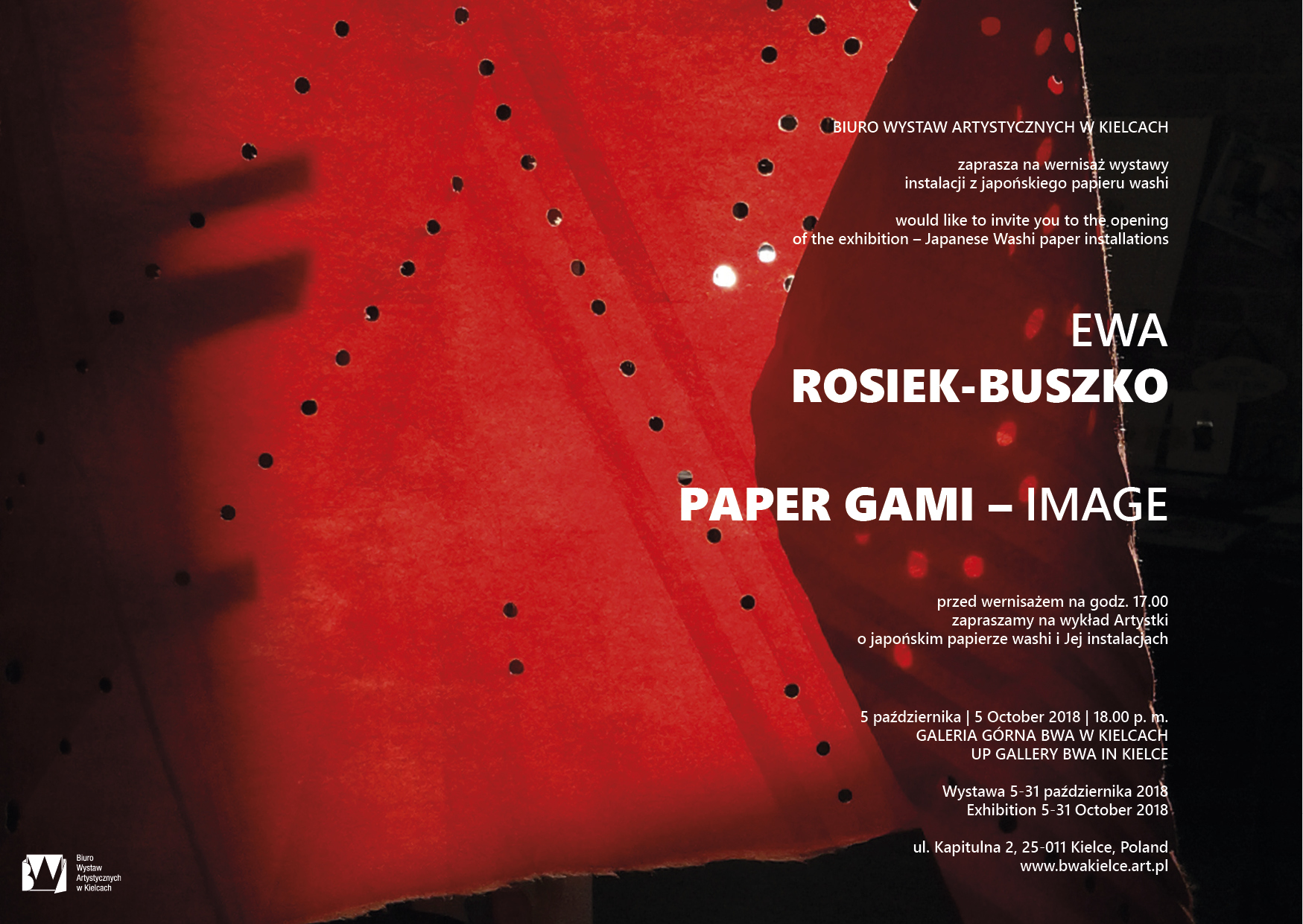 Wystawa instalacji z papieru washi Ewy Rosiek-Buszko w BWA Kielce