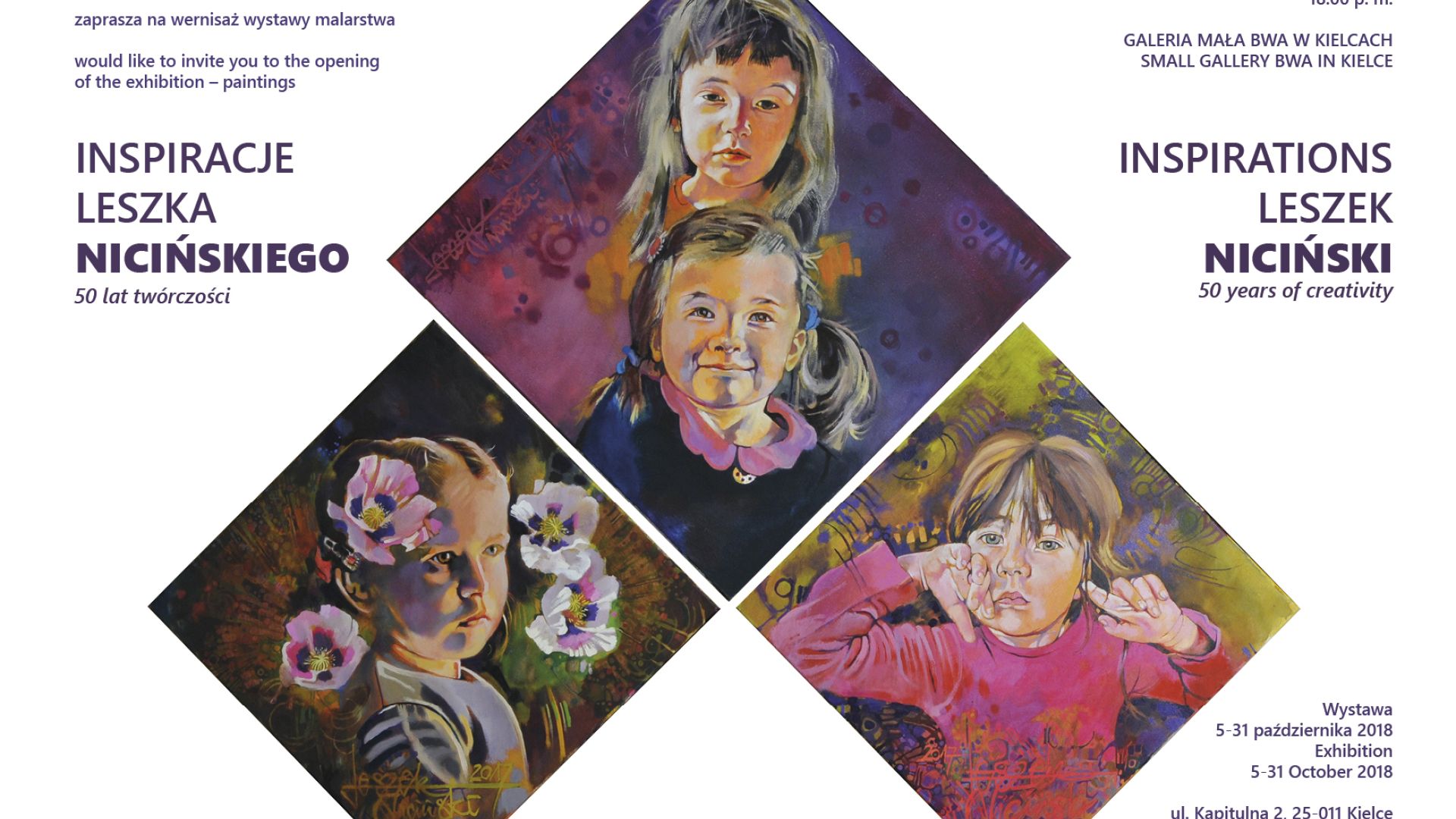 "Inspiracje LESZKA NICIŃSKIEGO 50 lat pracy twórczej" wystawa w BWA Kielce