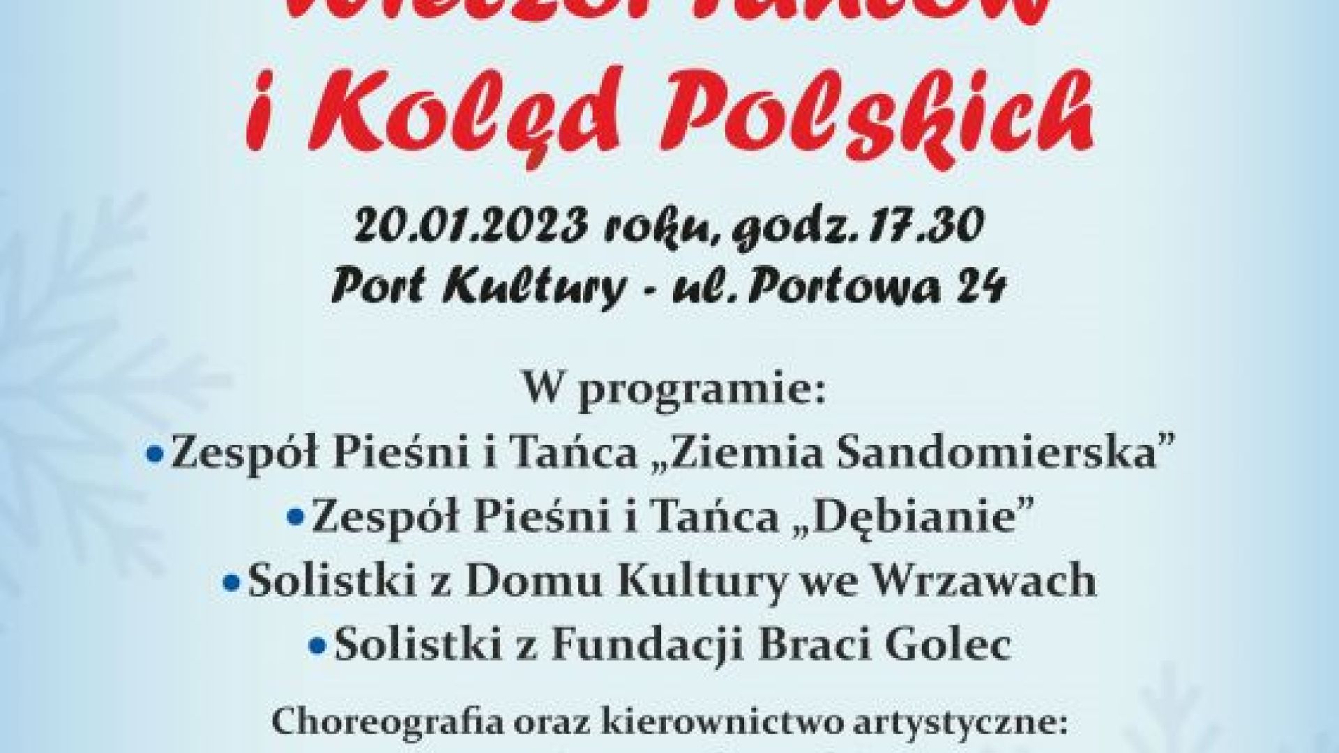 Wieczór Tańców i Kolęd Polskich w Sandomierzu