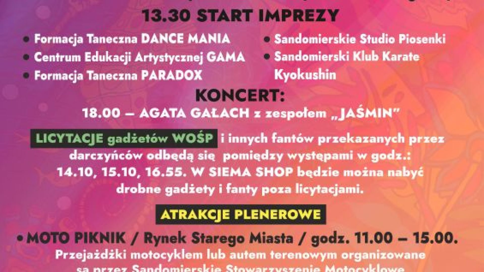 XXXI. Finał Wielkiej Orkiestry Świątecznej Pomocy w Sandomierzu