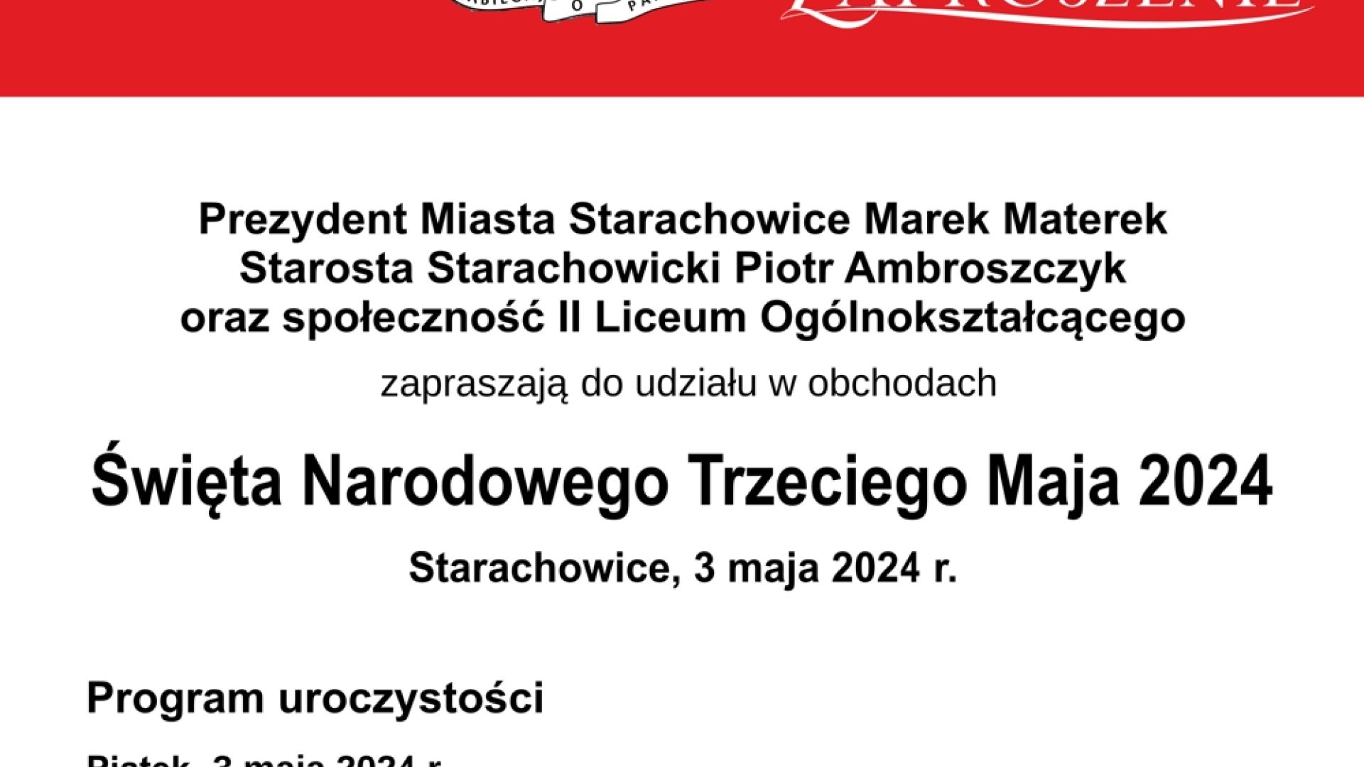 Majówka w Starachowicach - Narodowe Święto Trzeciego Maja i Majowy Rajd Rowerowy