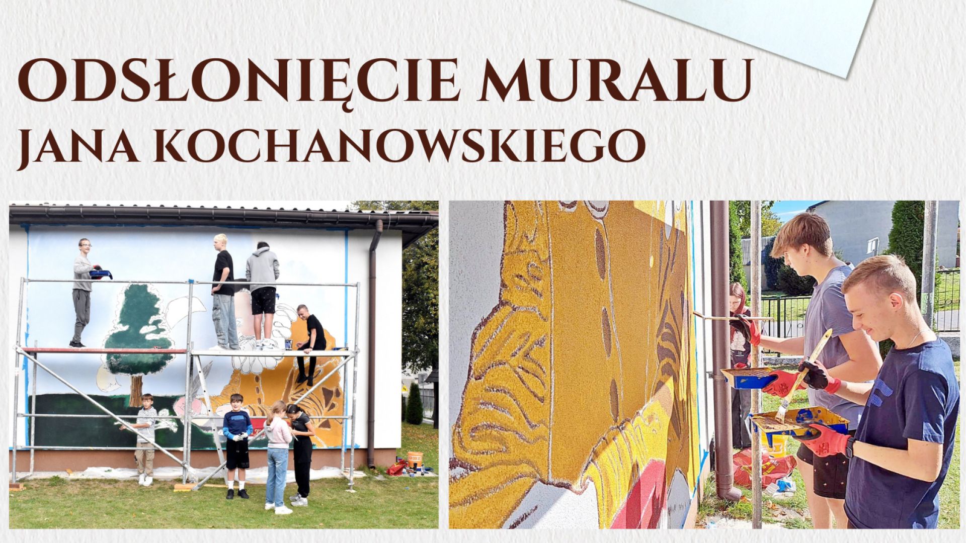 Uroczyste odsłonięcie muralu Jana Kochanowskiego w Brzezinkach