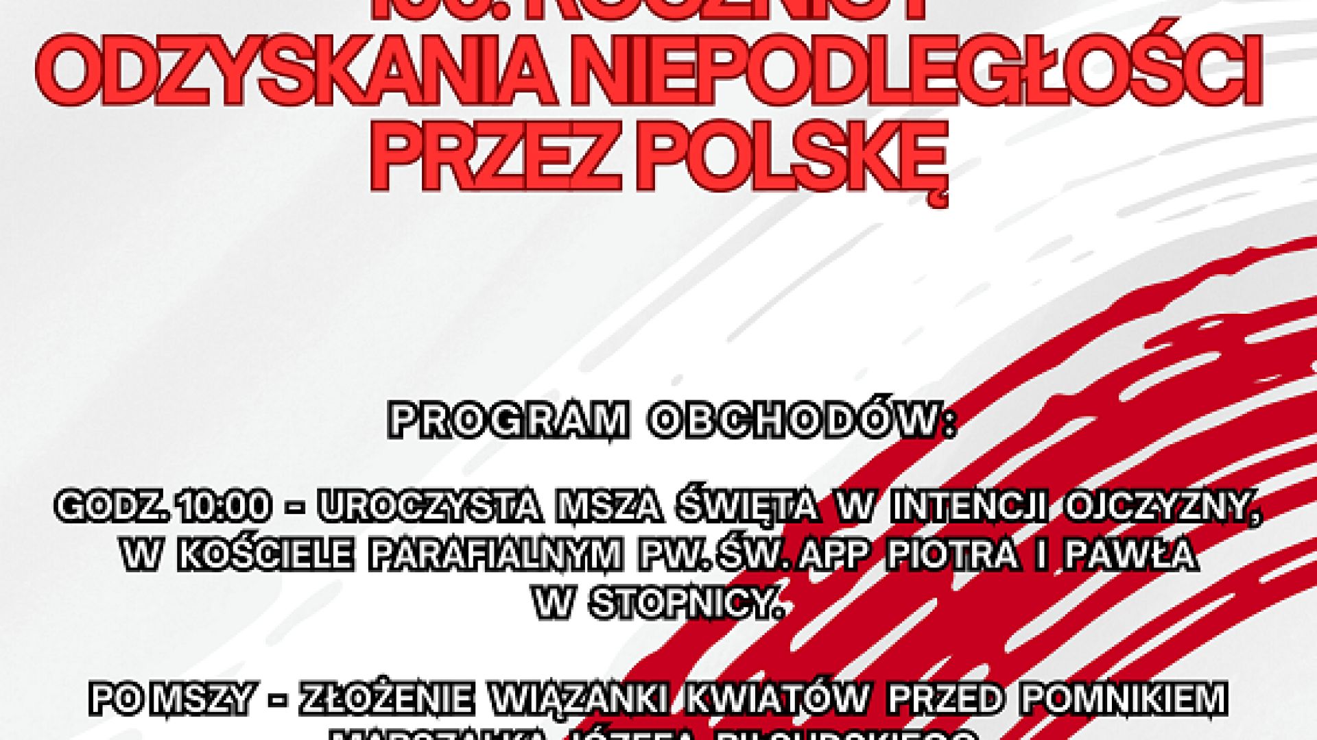 Obchody 106. Rocznicy Odzyskania Niepodległości przez Polskę w Stopnicy
