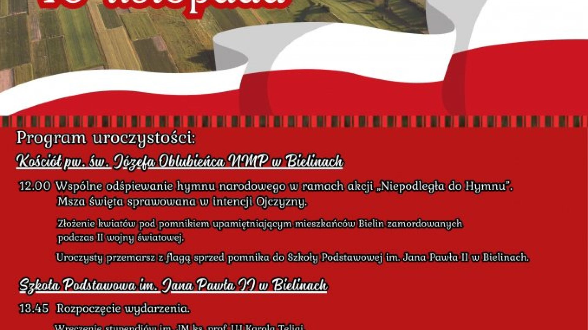 Gminne obchody Narodowego Święta Niepodległości połączone z XX edycją Dnia Kultury i Tradycji Gminy Bieliny