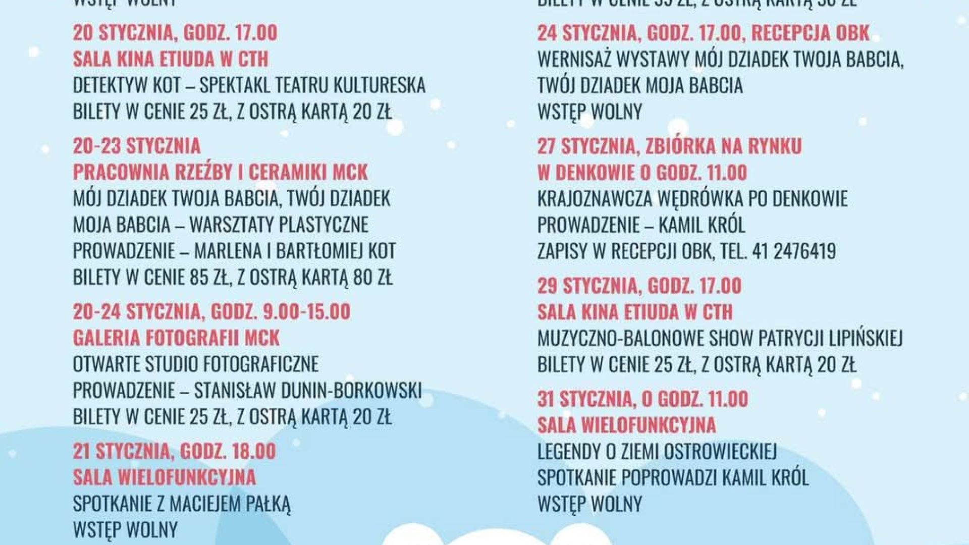 FERIE ZIMOWE W MIEJSKIM CENTRUM KULTURY 2025