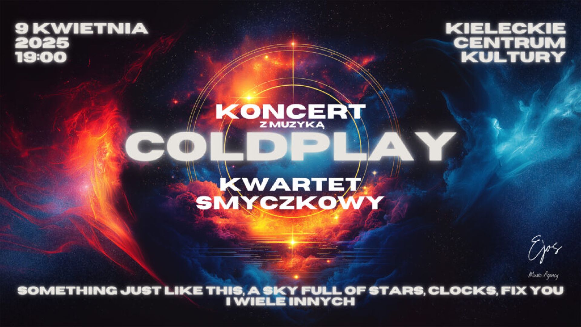 "Coldplay" - muzyka w wykonaniu kwartetu smyczkowego "EJOS" w Kieleckim Centrum Kultury