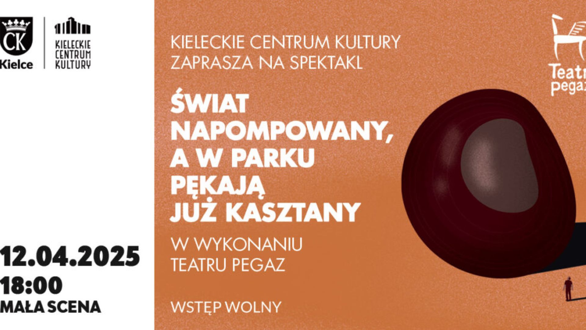 Spektakl "Świat napompowany, a w parku już kasztany" w Kieleckim Centrum Kultury