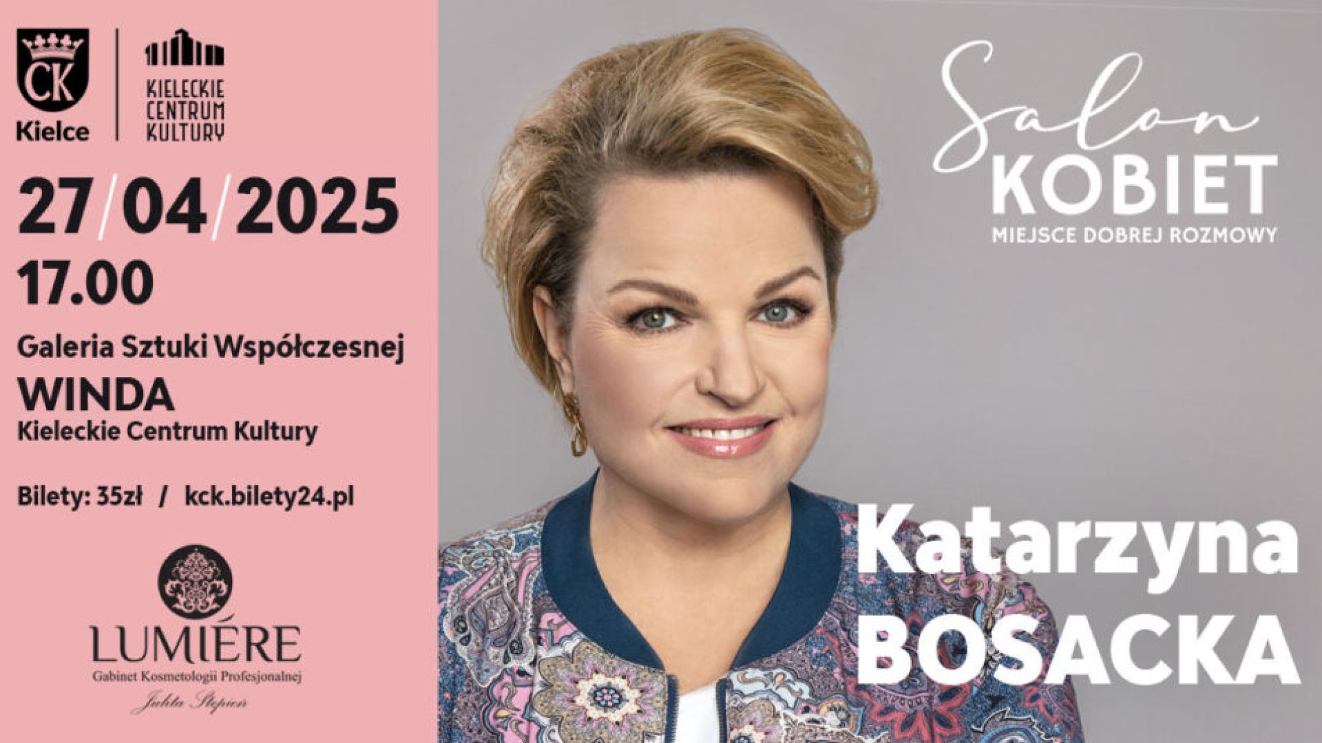 Salon Kobiet - spotkanie z Katarzyną Bosacką w Kieleckim Centrum Kultury