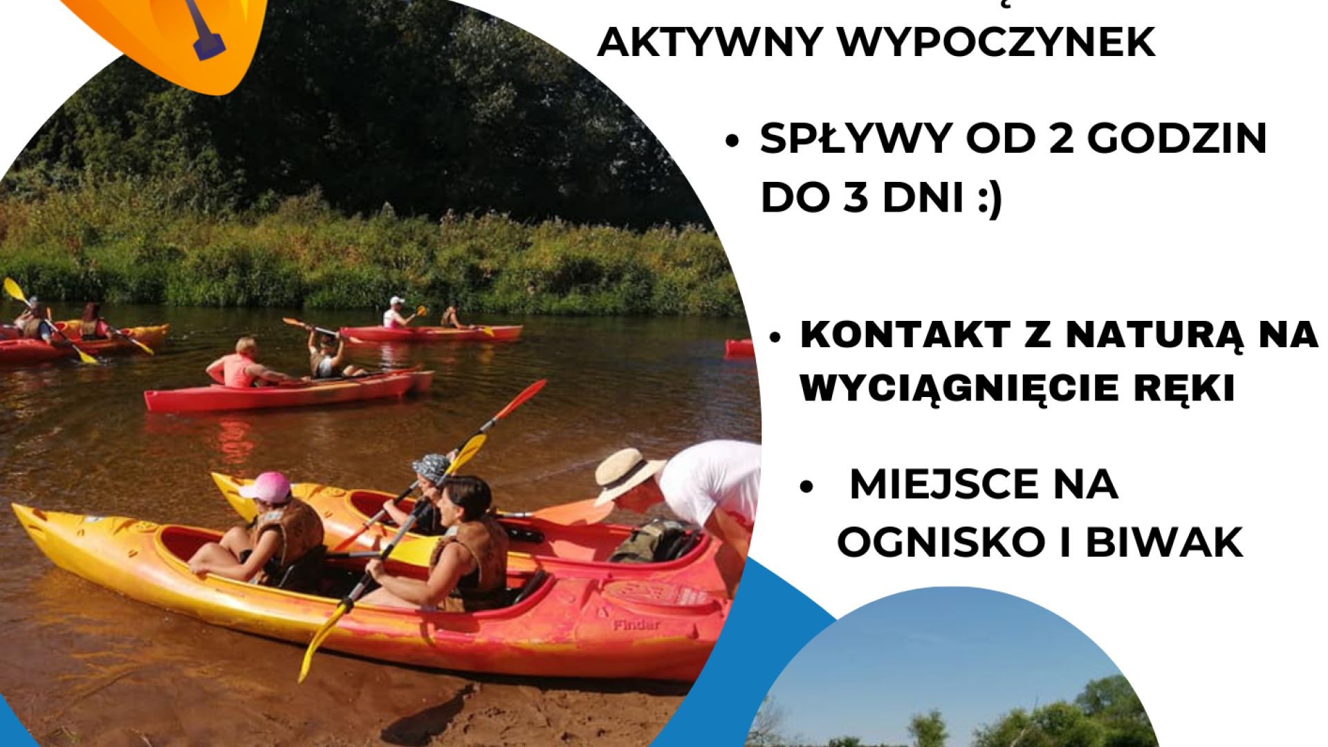 Aktywna Majówka w kajaku nad Nidą - przystań "U Dorotki" w Mokrsku