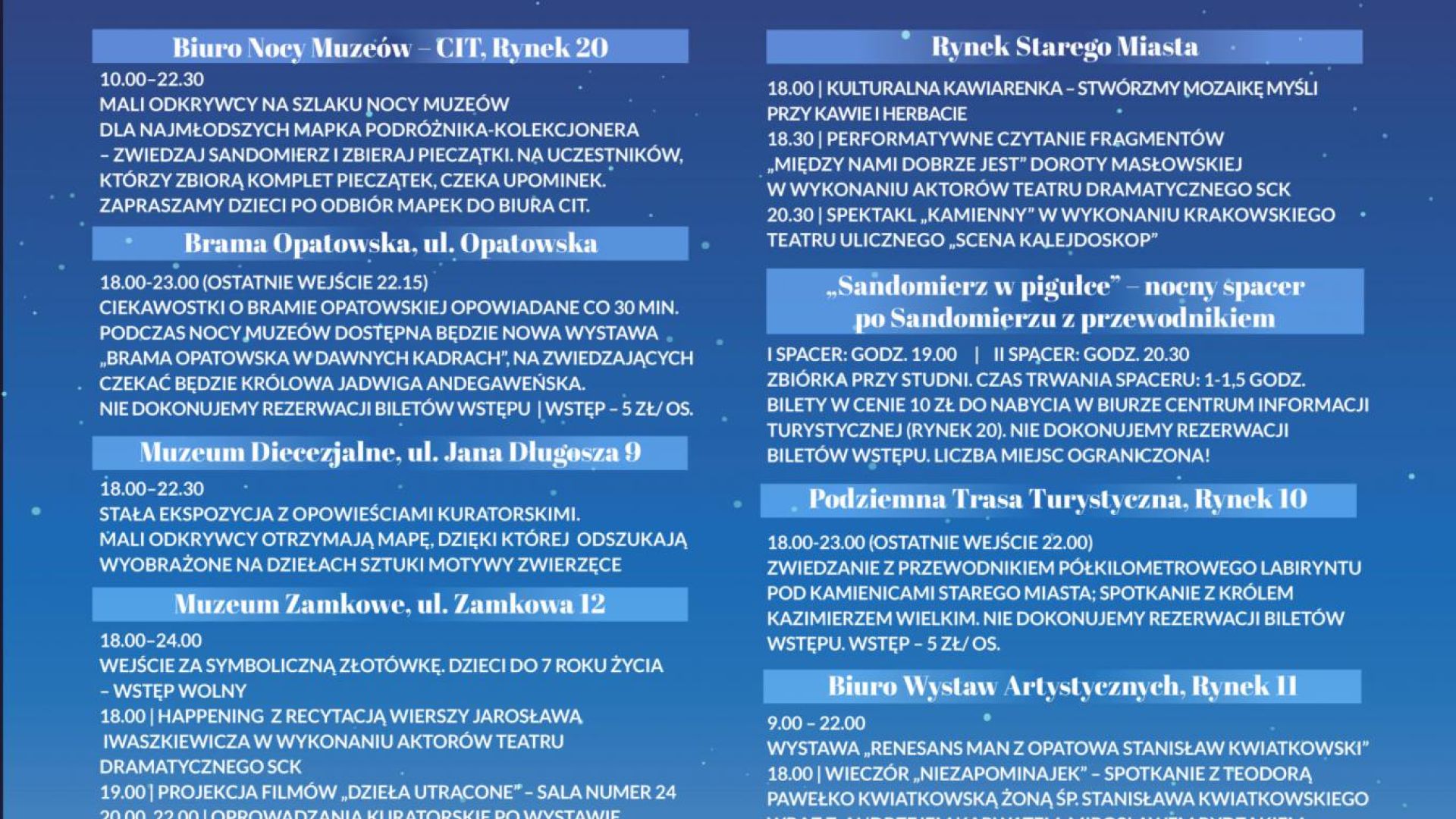 Europejska Noc Muzeów w Zamku Królewskim w Sandomierzu