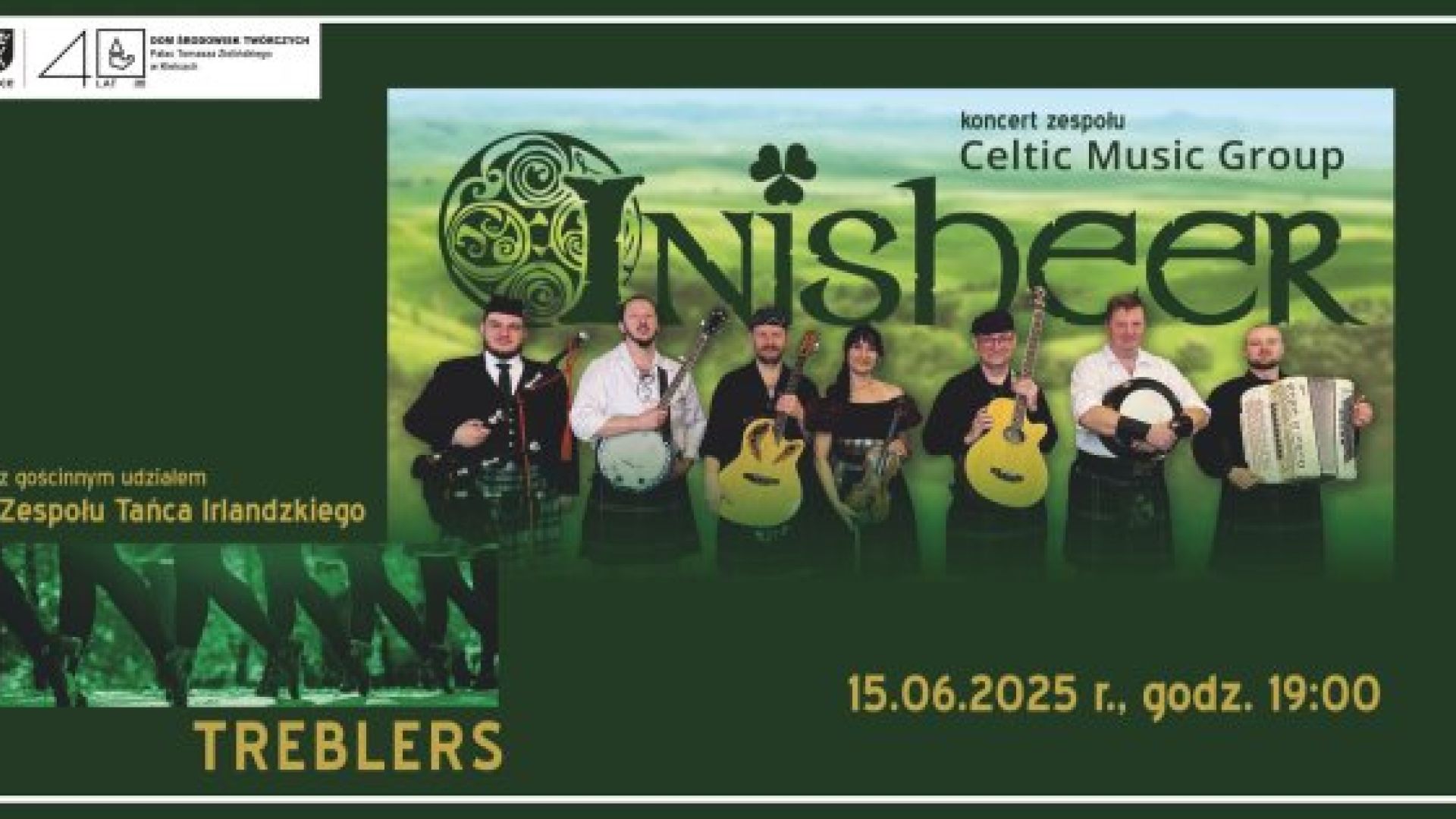 Koncert zespołu Inisheer z gościnnym udziałem Zespołu Tańca Irlandzkiego Treblers w Pałacyku Zielińskiego