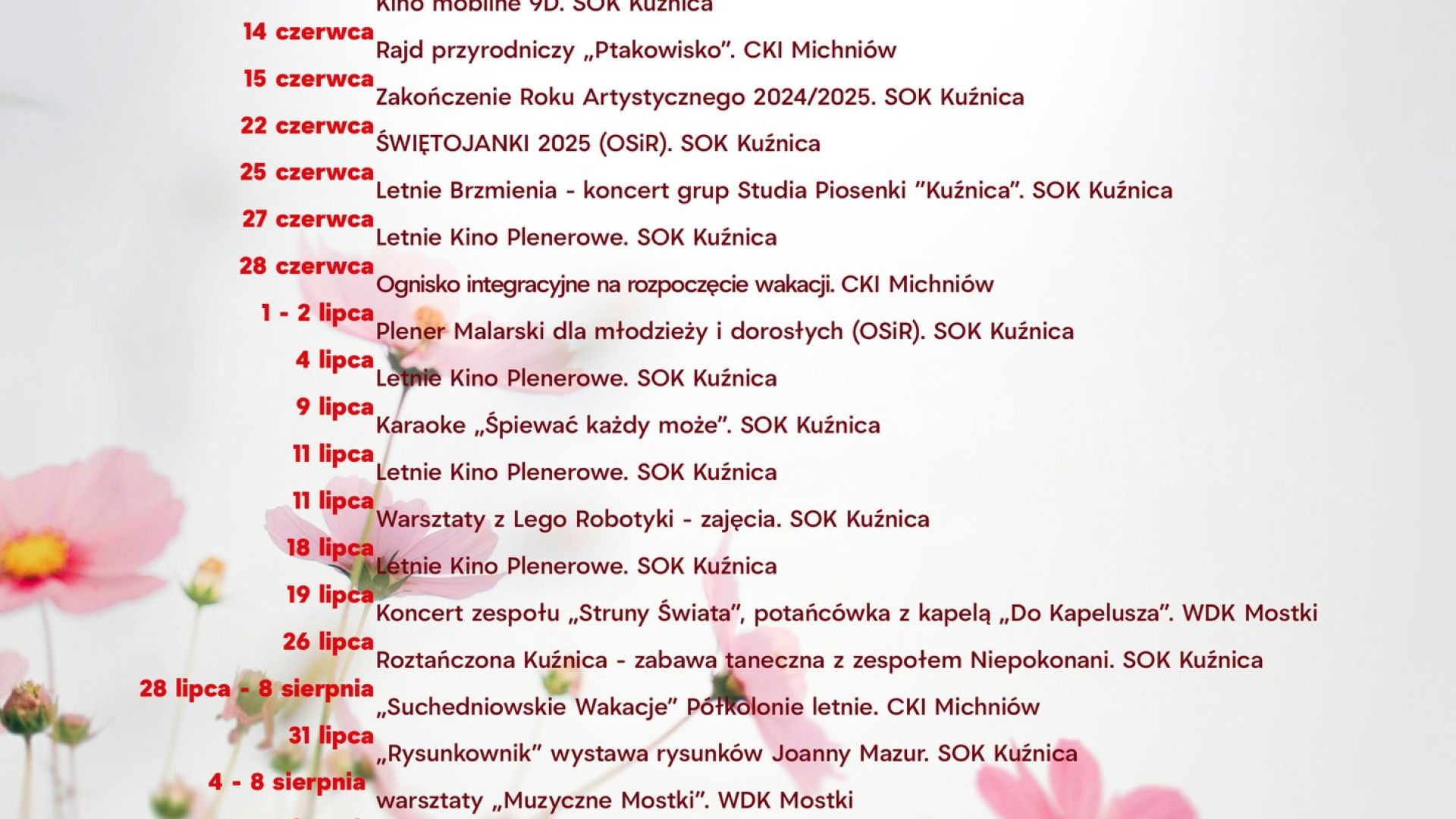 Kulturalne lato z SOK Kuźnica i filiami