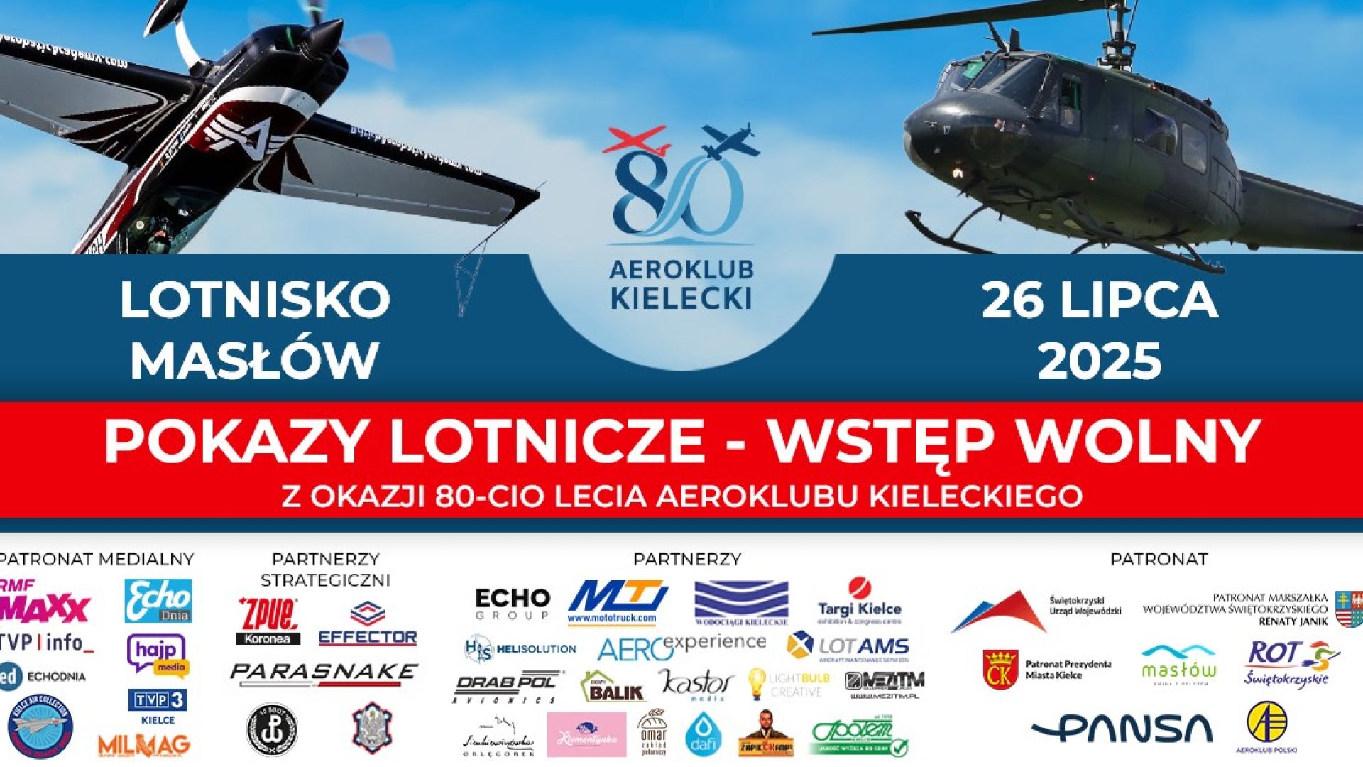 Pokazy lotnicze - 80 lat Aeroklubu Kieleckiego