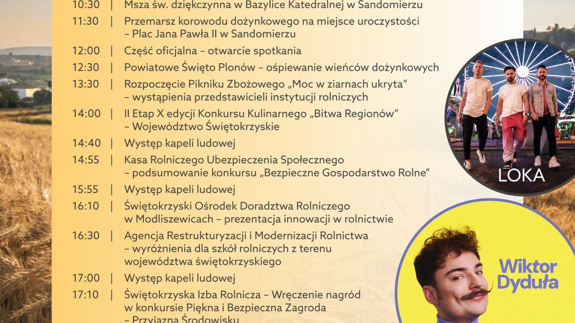 Powiatowe święto plonów "Moc w ziarnach ukryta" w Sandomierzu