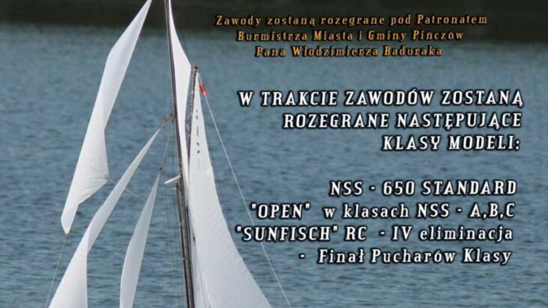 Zawody żaglowych modeli pływających sterowanych radiowo w Pińczowie