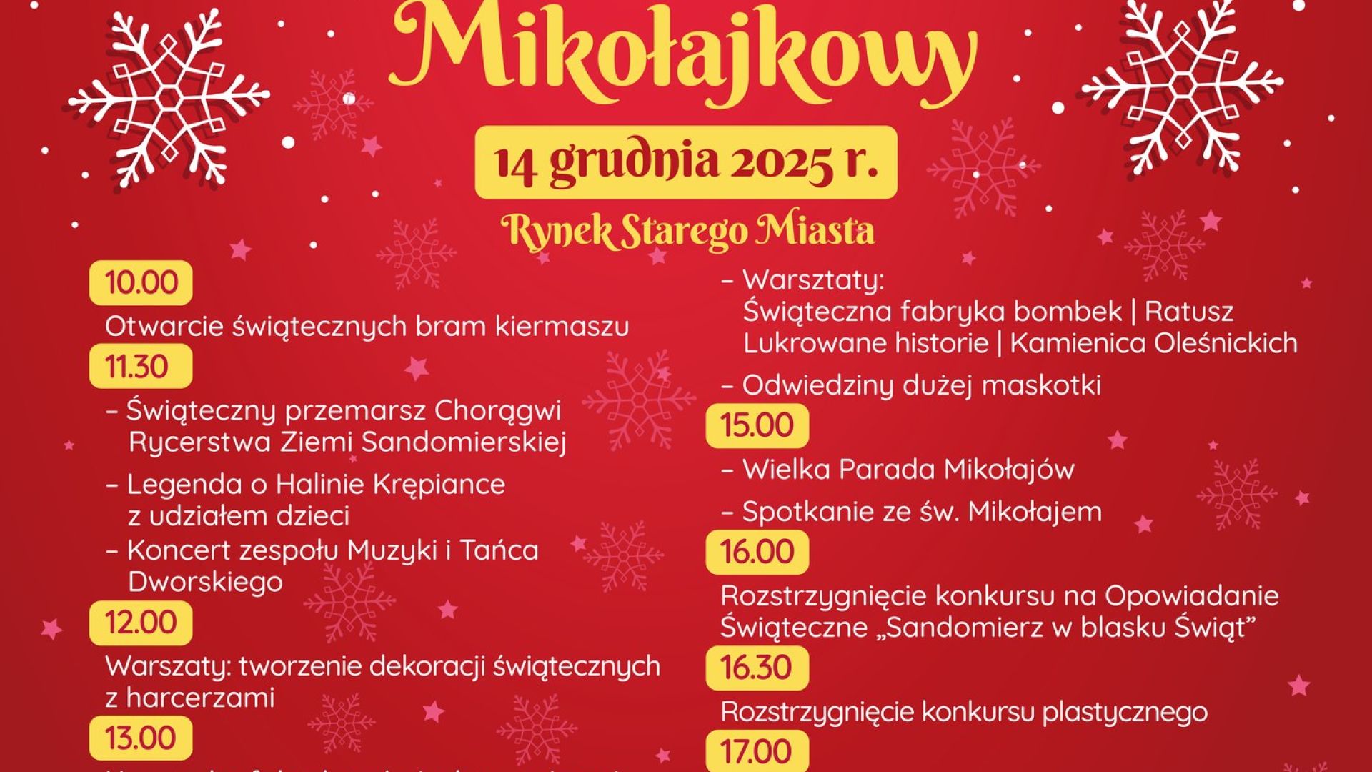 XI Jarmark Mikołajkowy w Sandomierzu