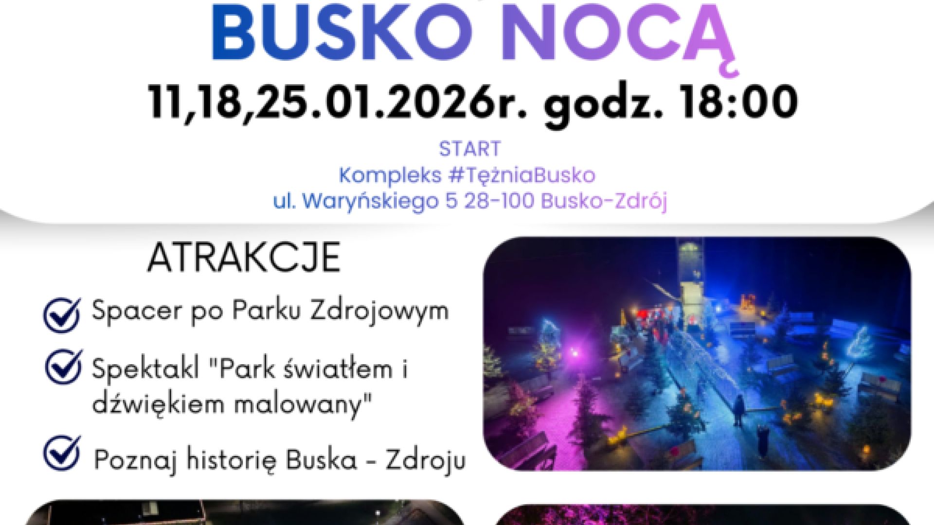 Nocne zwiedzanie Buska-Zdroju