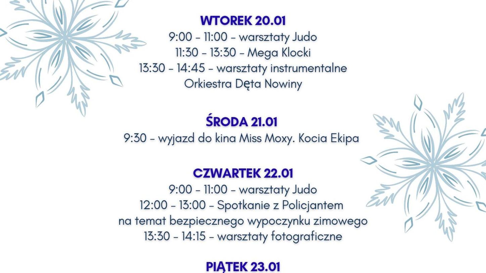 Ferie zimowe w Nowinach