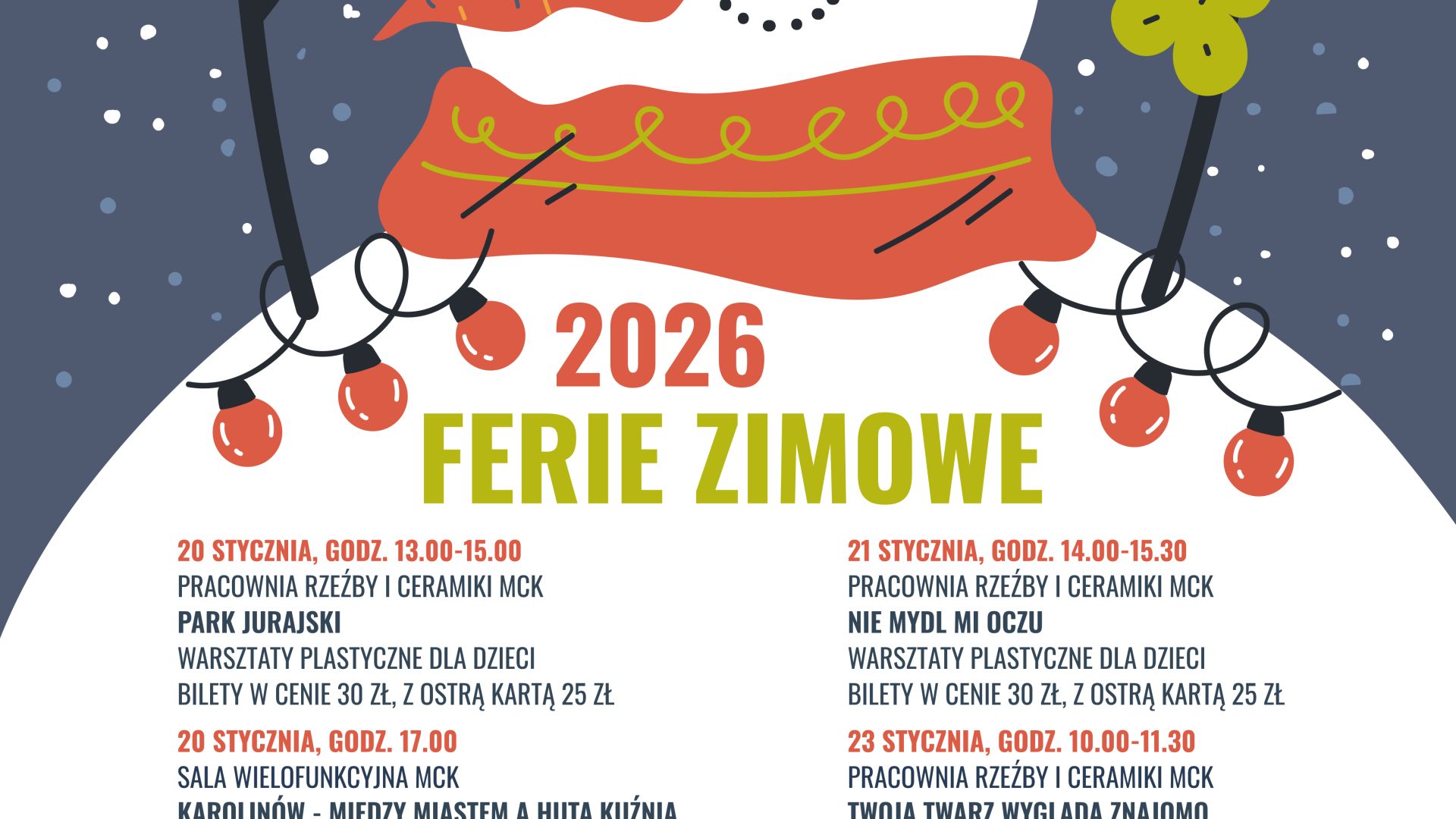 Ferie zimowe w Miejskim Ośrodku Kultury w Ostrowcu Świętokrzyskim