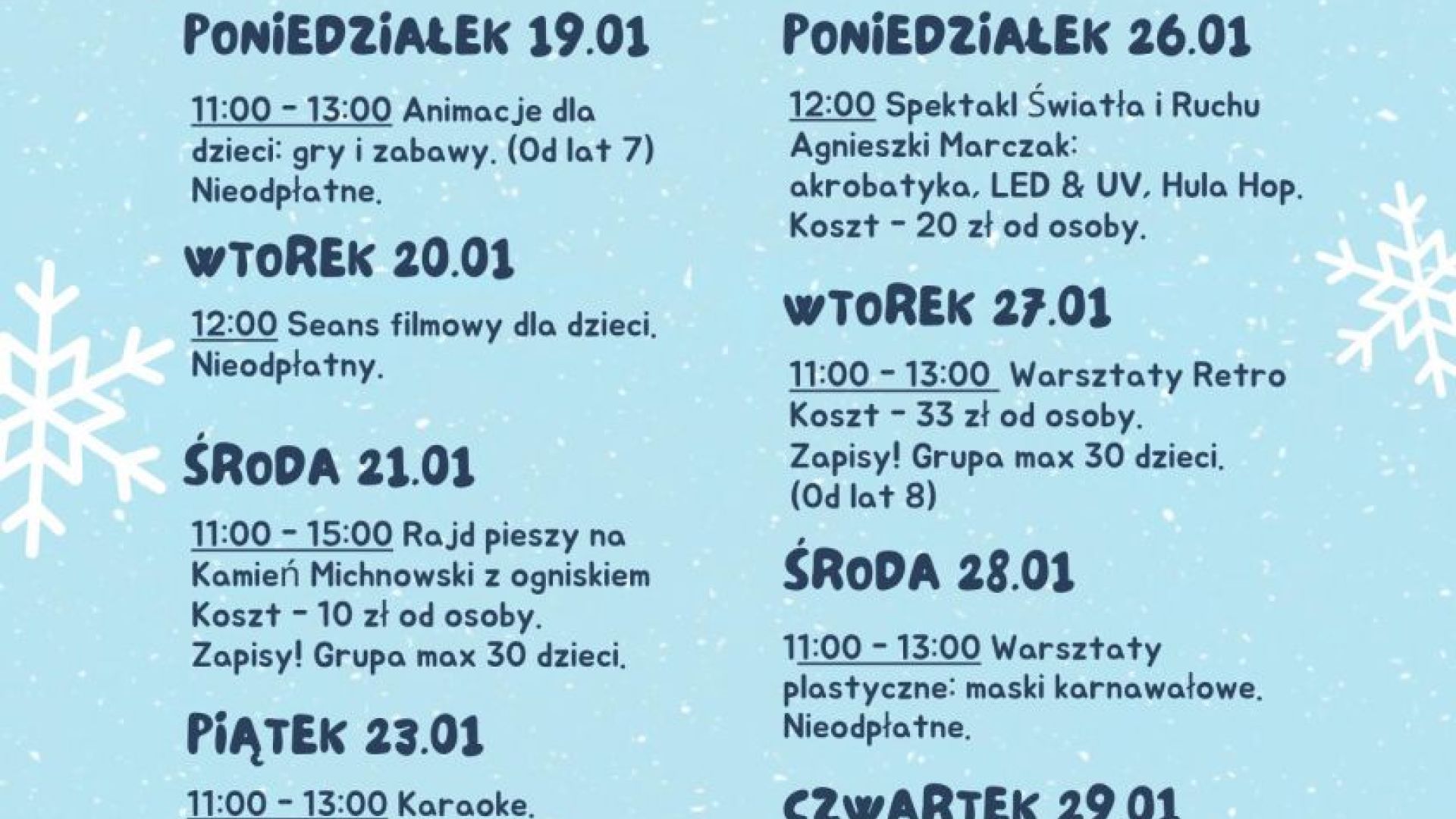 Kreatywne ferie zimowe w Kuźnicy w Suchedniowie