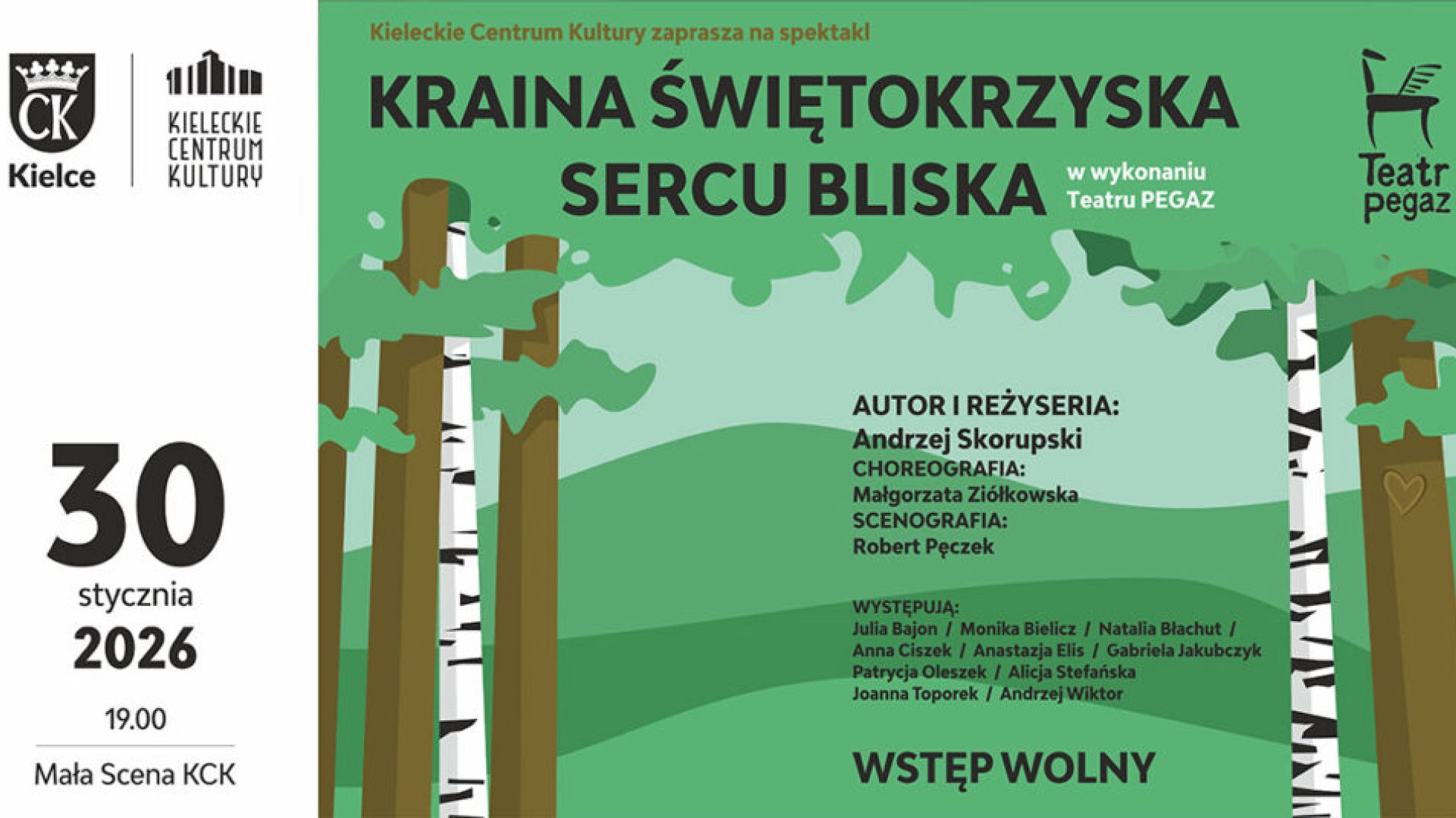 Spektakl Teatru PEGAZ: "Kraina świętokrzyska sercu bliska" w Kielcach