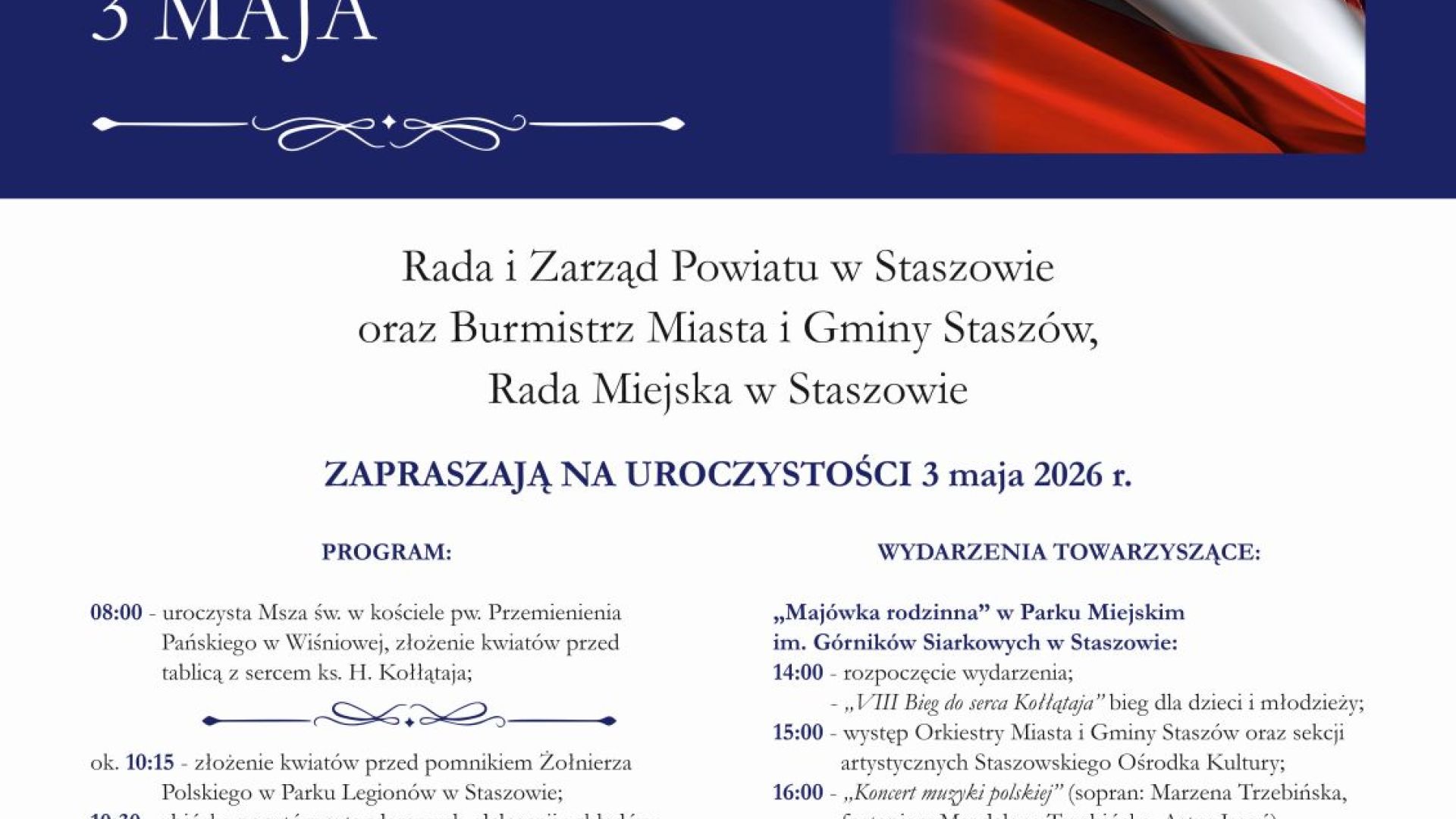 Obchody 235. rocznicy Uchwalenia Konstytucji 3 maja w Staszowie