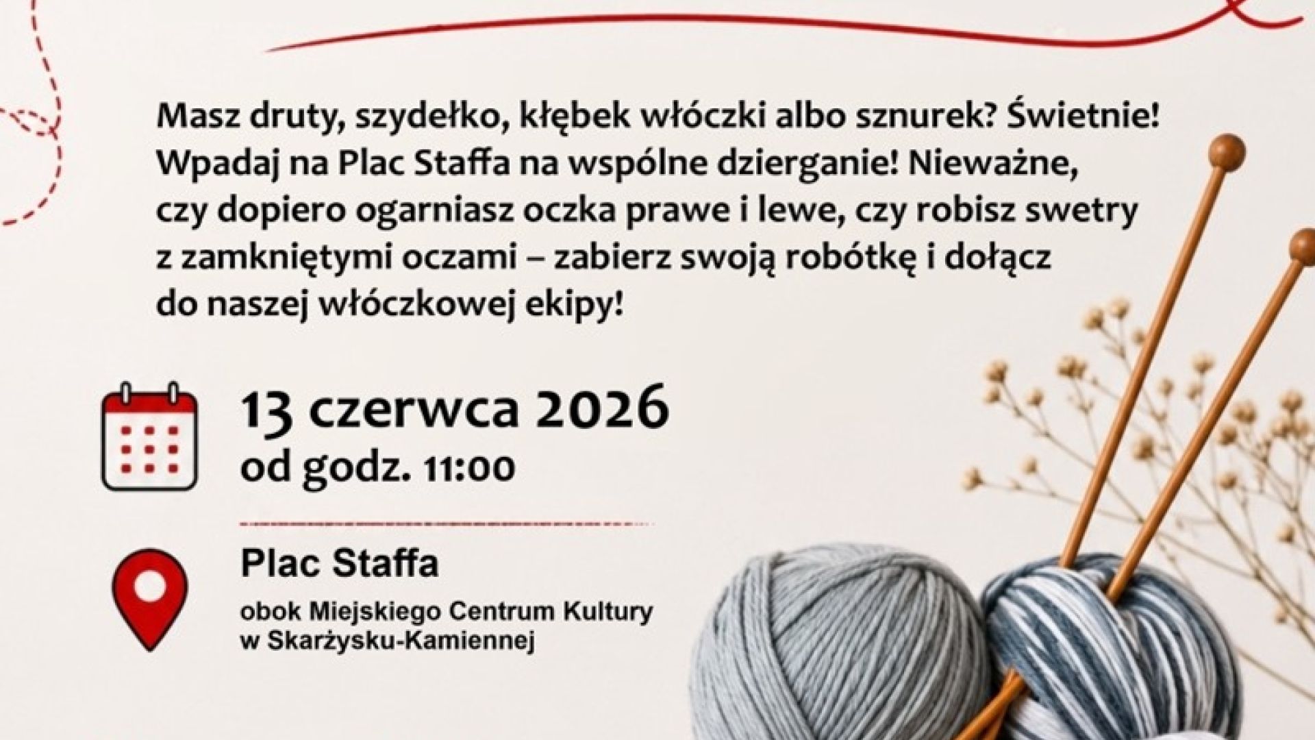 Światowy Dzień Dziergania w Miejscach Publicznych w Skarżysku-Kamiennej