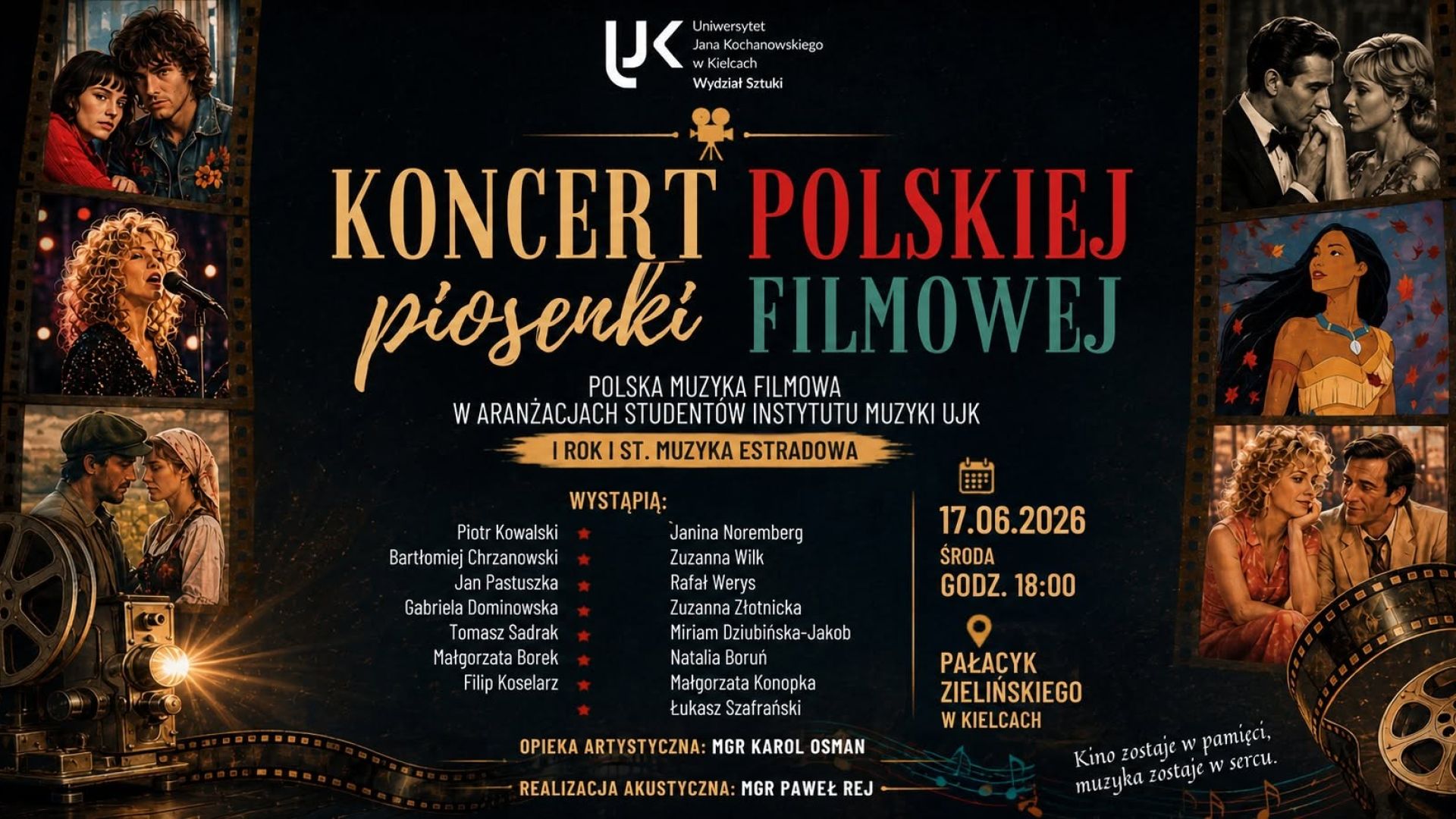 Koncert polskiej piosenki filmowej w Kielcach