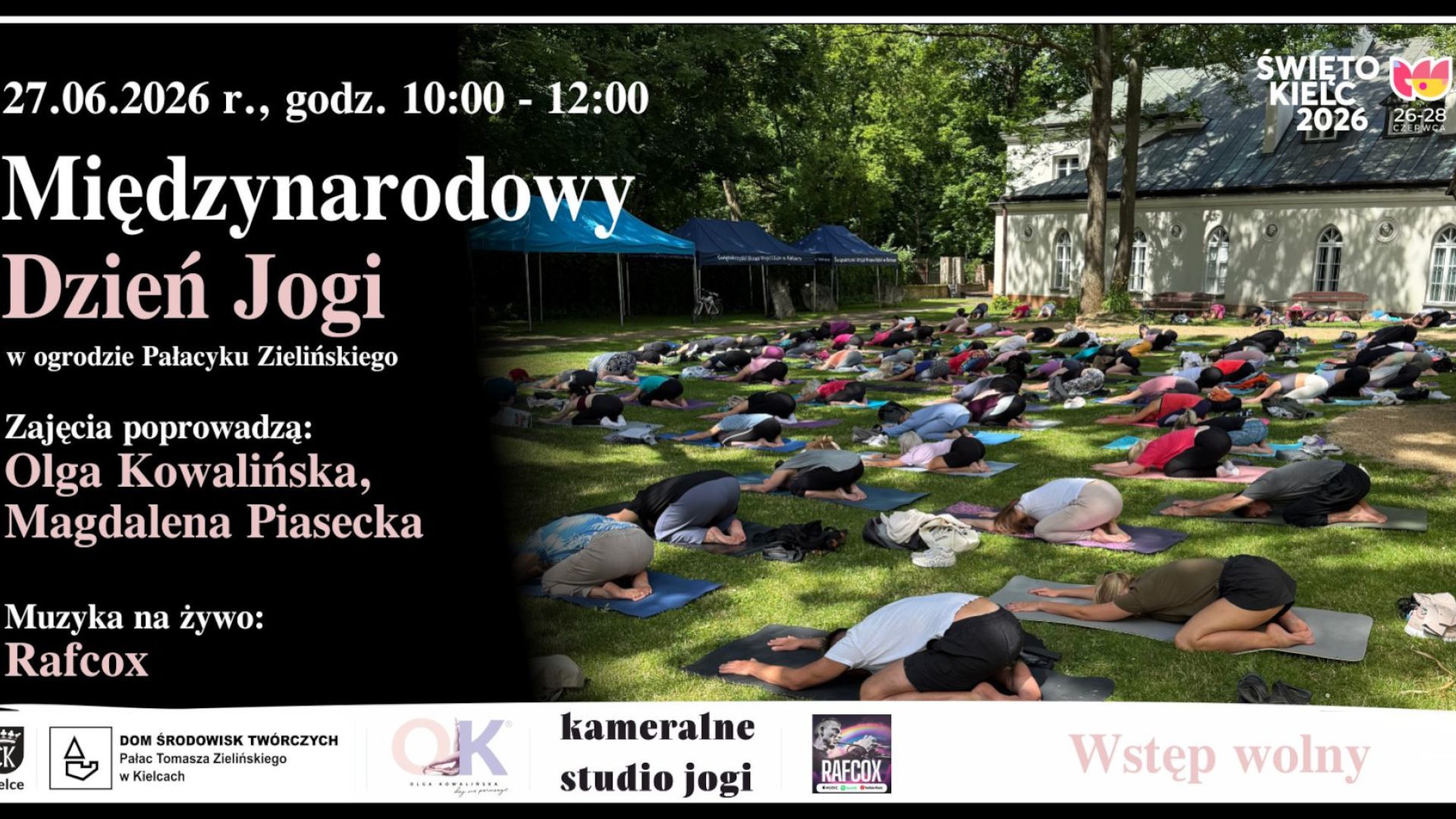 Międzynarodowy Dzień Jogi w Ogrodzie Pałacyku Zielińskiego w Kielcach