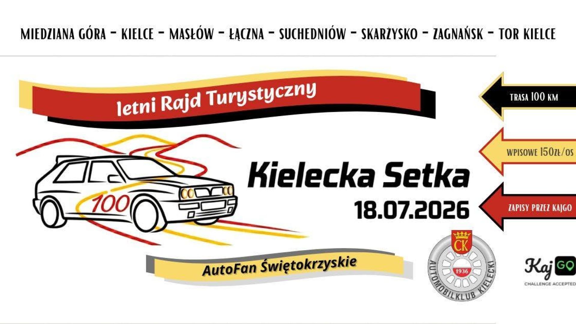 Turystyczny Rajd Samochodowy „Kielecka Setka 2026