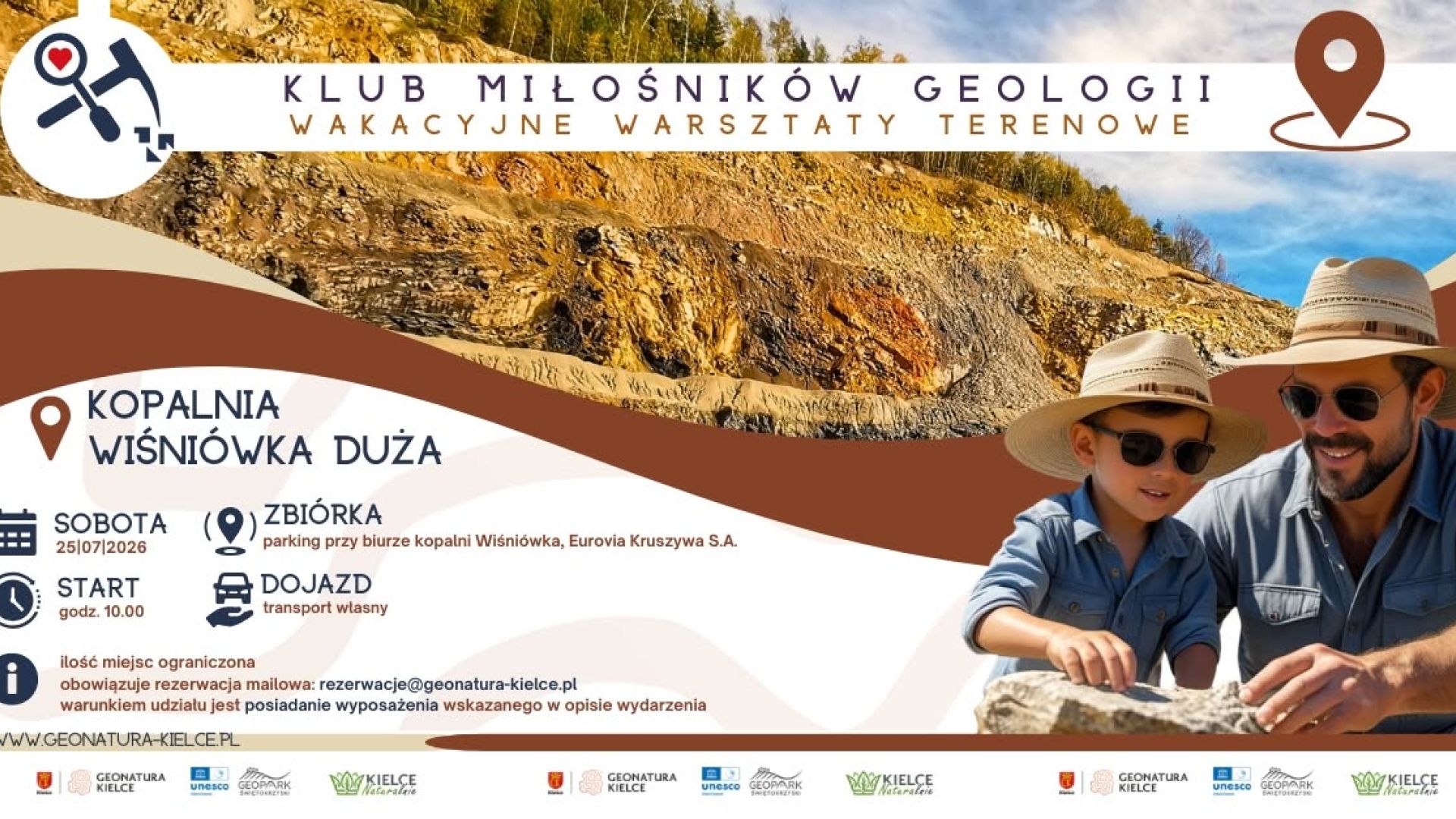 Klub Miłośników Geologii - Wakacyjne Warsztaty Terenowe w Kopalni Wiśniówka
