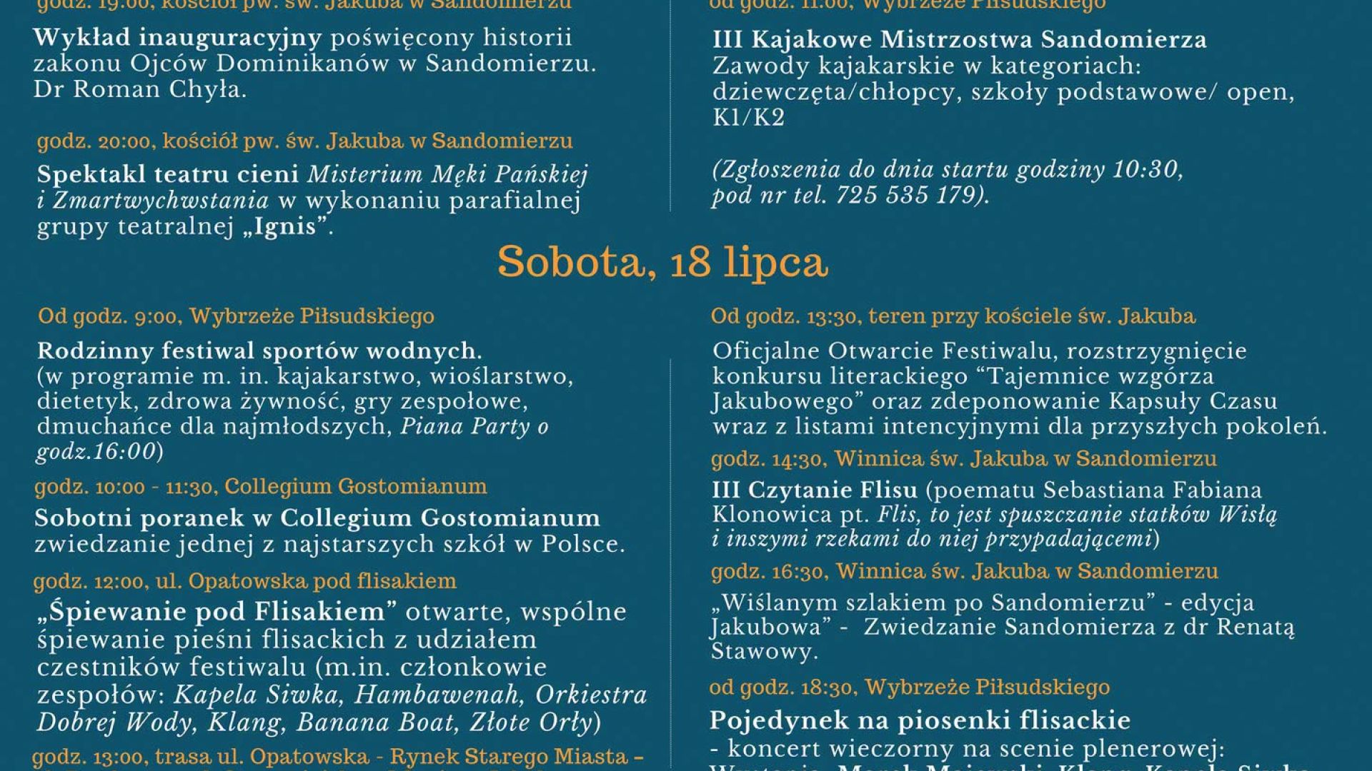 XVII  Festiwal "Dookoła Wody" w Sandomierzu