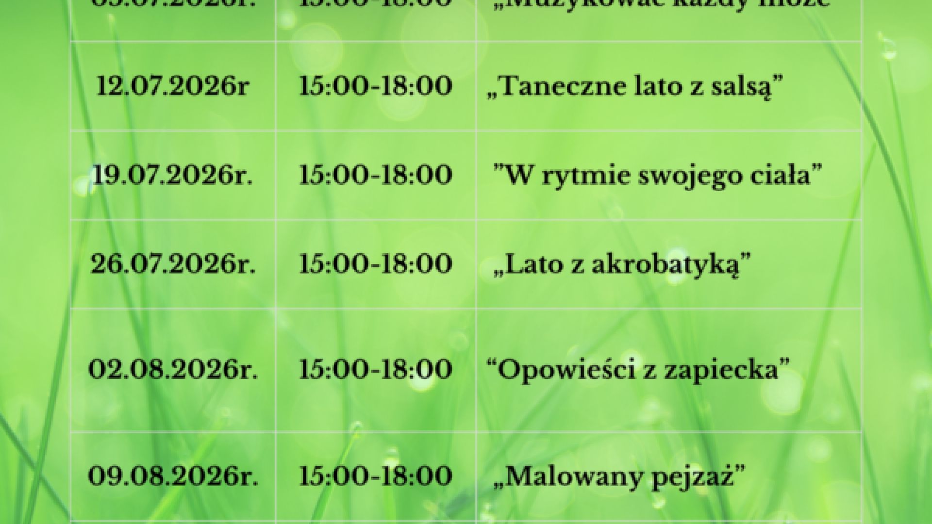Lato na trawie 2026 w Busku-Zdroju