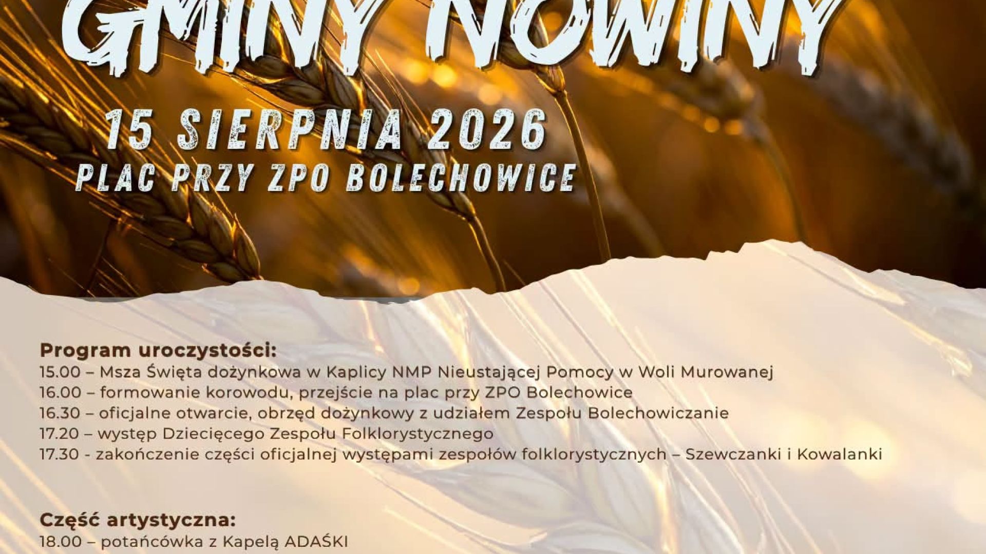 Dożynki Gminy Nowiny 2026