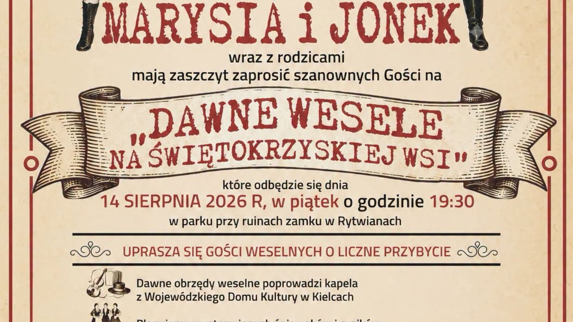 Dawne Wesele na Świętokrzyskiej Wsi w Rytwianach