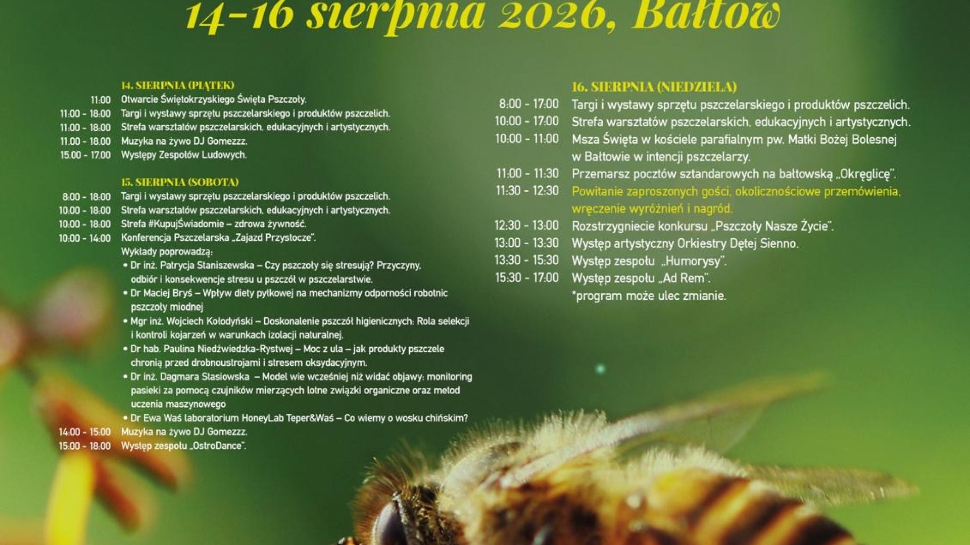 XIX Świętokrzyskie Święto Pszczoły w Bałtowie