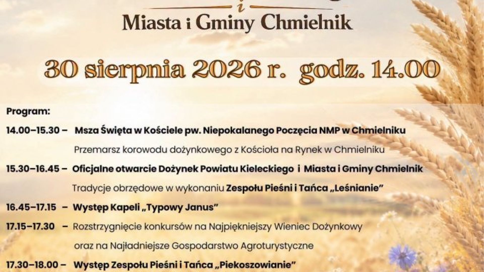 Dożynki Powiatu Kieleckiego i Miasta i Gminy Chmielnik