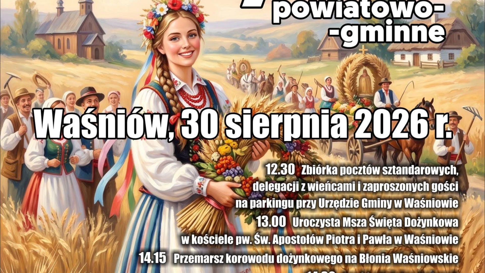 Dożynki Powiatowo-Gminne w Waśniowie