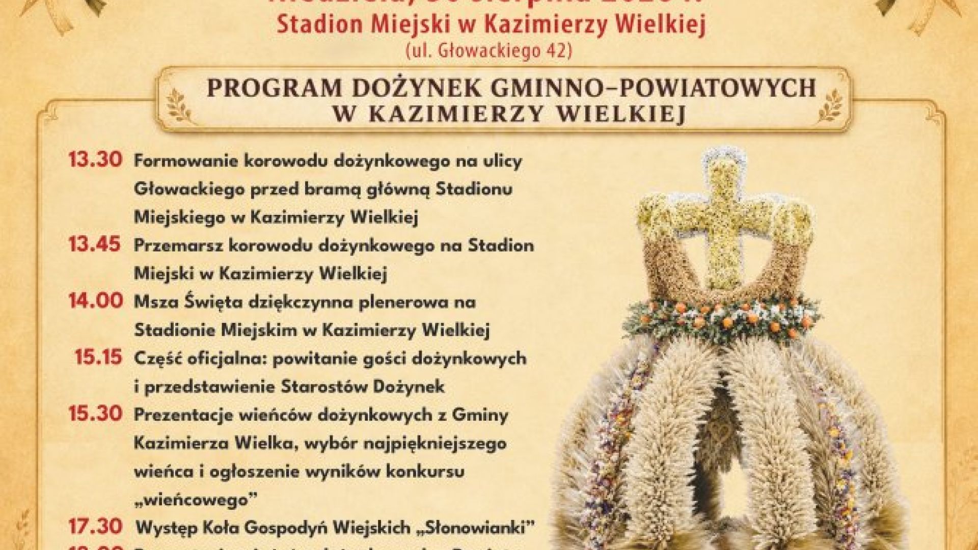 Dożynki Gminno-Powiatowe w Kazimierzy Wielkiej