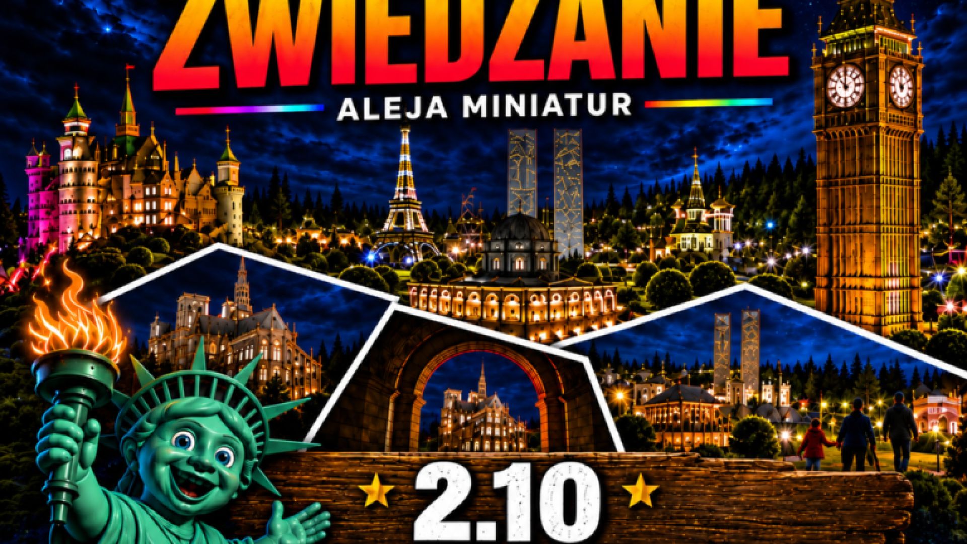 Nocne Zwiedzanie Alei Miniatur w Krajnie