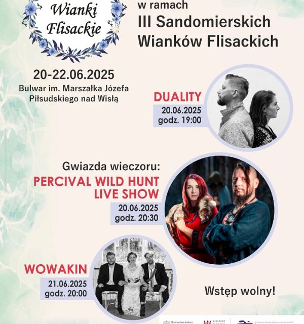 Koncerty w ramach III Sandomierskich Wianków Flisackich 2025