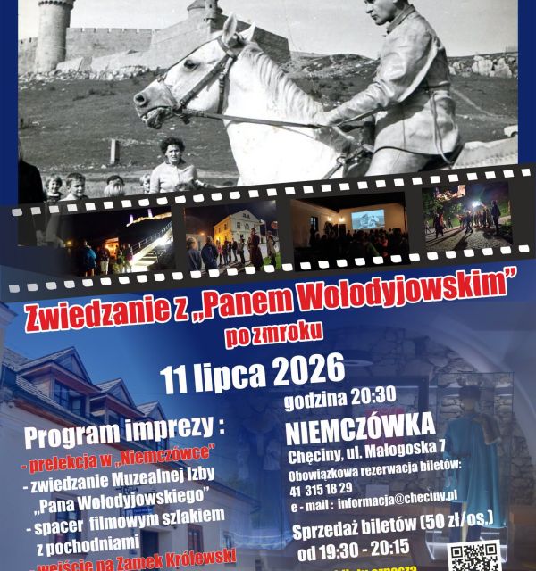 Zwiedzanie z "Panem Wołodyjowskim" po zmroku w Chęcinach - majówka