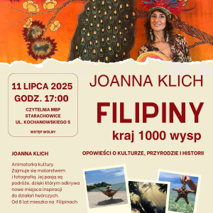 Spotkanie z podróżniczką Joanną Klich "Filipiny - kraj 1000 wysp" w Starachowicach