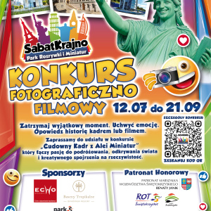 Konkurs fotograficzno-filmowy "Cudowny kadr z Alei Miniatur" w Parku Miniatur i Rozrywki Sabat Krajno