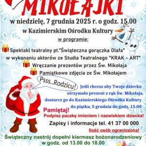 Bajkowe Mikołajki w Kazimierzy Wielkiej