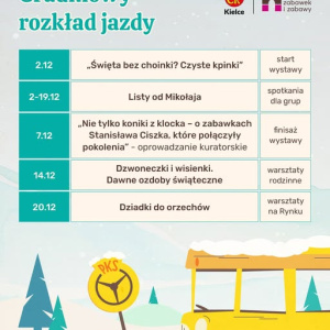 Grudniowy rozkład jazdy w Muzeum Zabawek i Zabawy w Kielcach