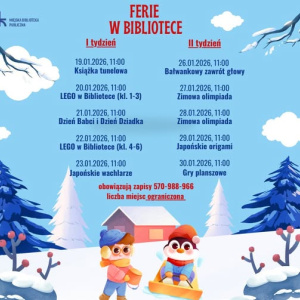 Ferie zimowe w bibliotece w Ostrowcu Świętokrzyskim